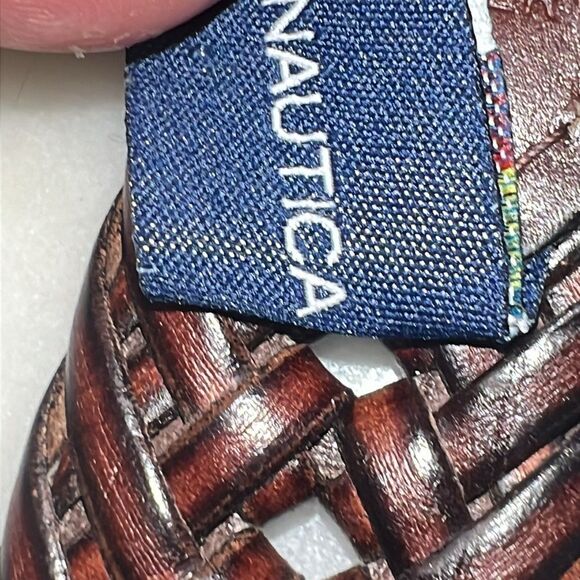 Nautica Braided Men’s Genuine Leather Belt Brown Silver Tone 34 & Black Studded - Picture 6 of 15